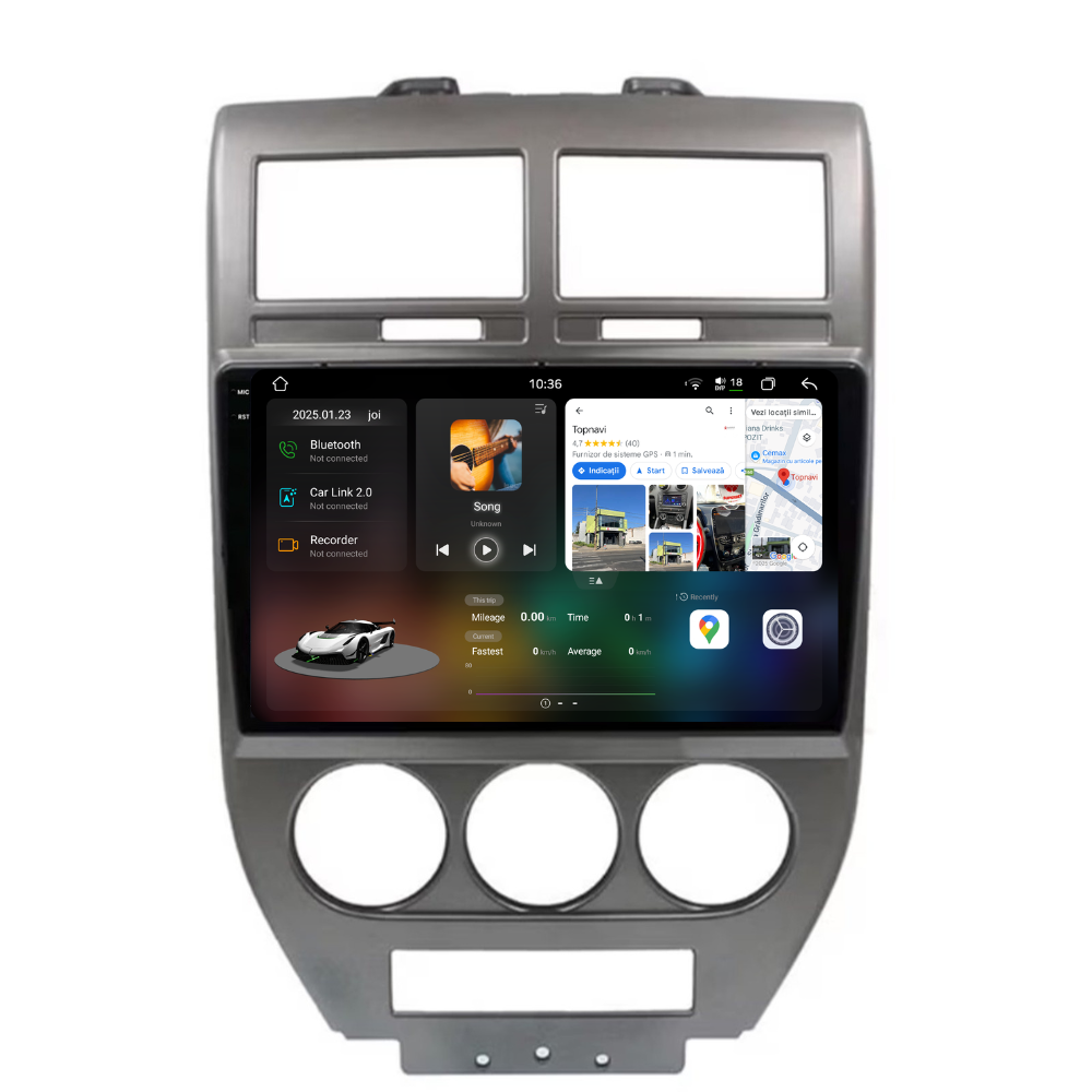 Navigatie Jeep Compass (2006-2010), Ecran 9 inch 2K, 12GB RAM 256GB, 8-core