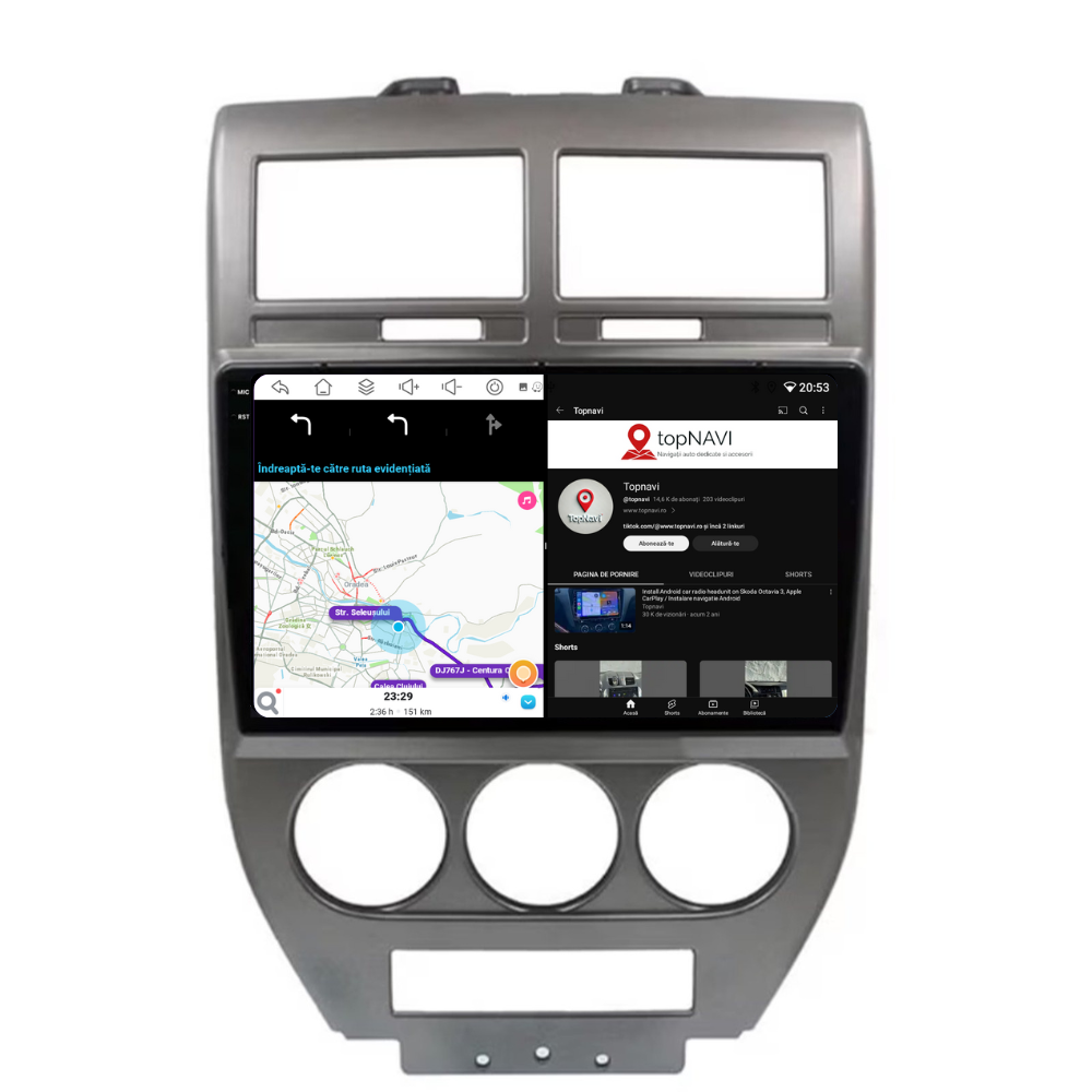 Navigatie Jeep Compass (2006-2010), Ecran 9 inch, 4GB RAM 64GB, 8-core