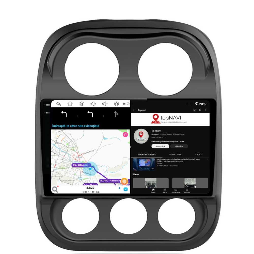 Navigatie Jeep Compass (2010-2016), Ecran 10 inch, 4GB RAM 64GB, 8-core