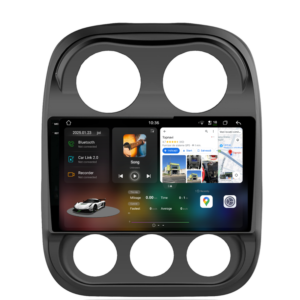 Navigatie Jeep Compass (2010-2016), Ecran 10 inch 2K, 12GB RAM 256GB, 8-core