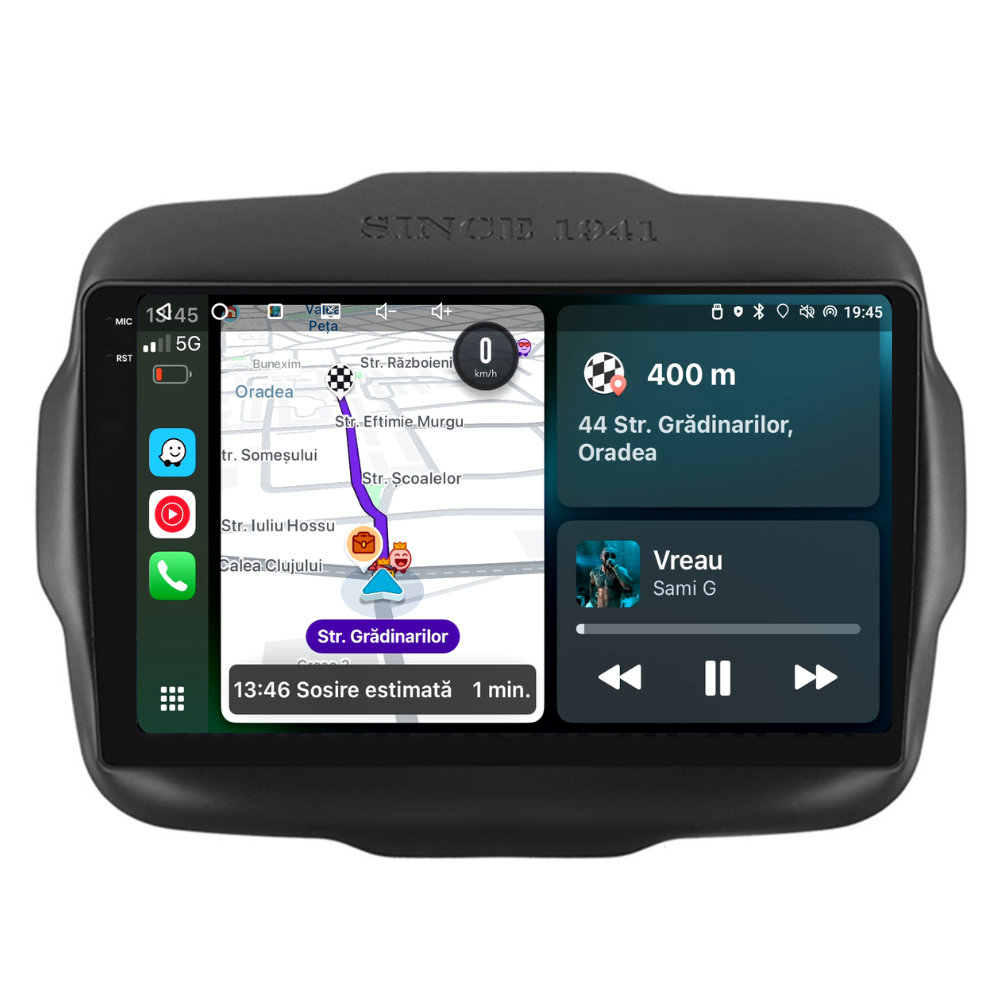 Navigatie Jeep Renegade (2016-2020), Ecran 9 inch, 4GB RAM 64GB, 8-core