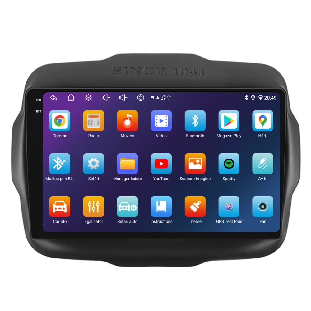 Navigatie Jeep Renegade (2016-2020), Ecran 9 inch, 6GB RAM 128GB, 8-core