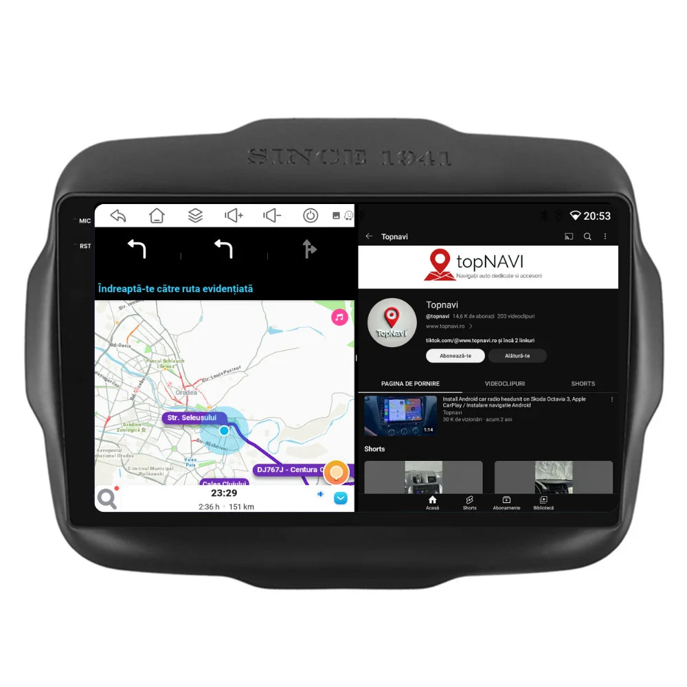 Navigatie Jeep Renegade (2016-2020), Ecran 9 inch, 6GB RAM 128GB, 8-core