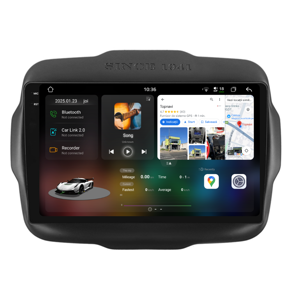 Navigatie Jeep Renegade (2016-2020), Ecran 9 inch 2K, 12GB RAM 256GB, 8-core