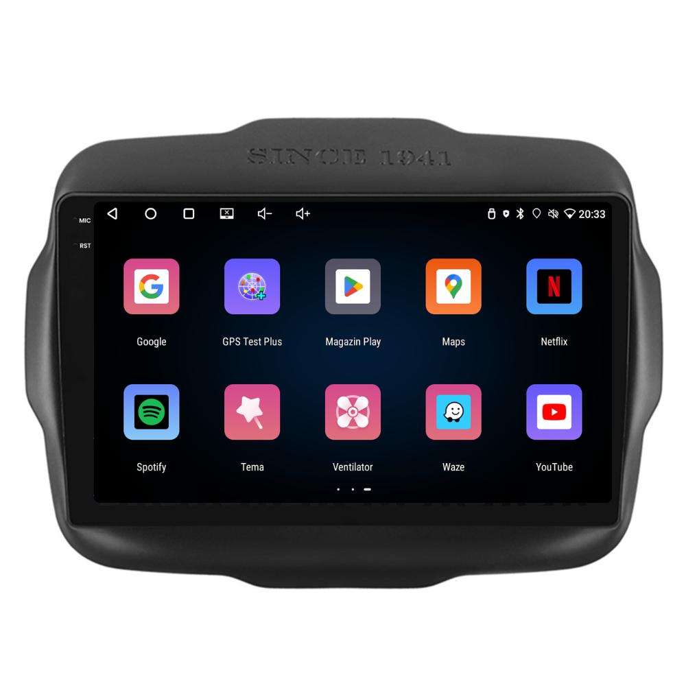 Navigatie Jeep Renegade (2016-2020), Ecran 9 inch, 4GB RAM 64GB, 4-core