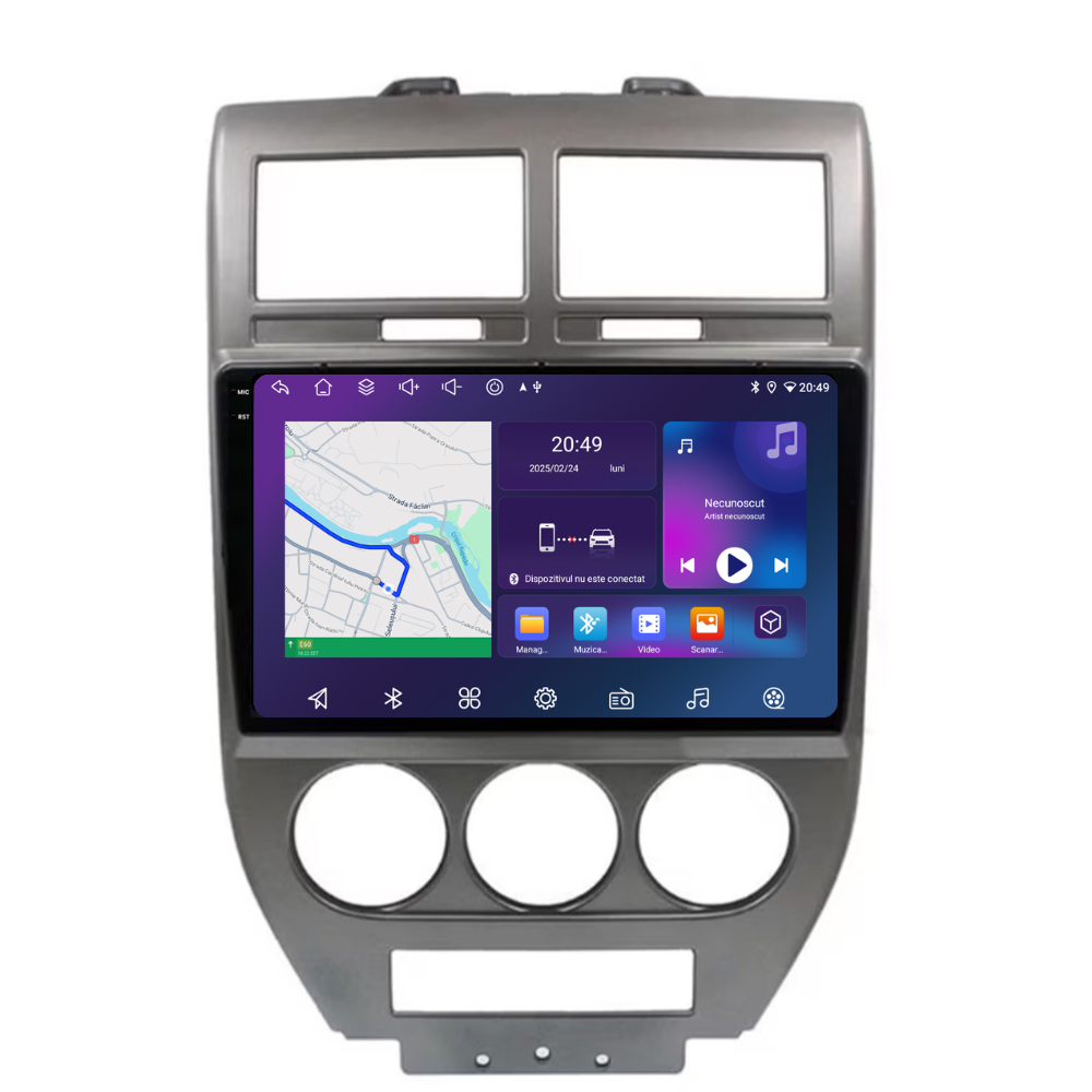 Navigatie Jeep Compass (2006-2010), Ecran 9 inch, 6GB RAM 128GB, 8-core