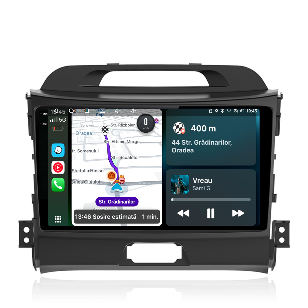 Navigatie Kia Sportage (2010-2016), Ecran 9 inch, Carplay / Android Auto, Youtube, Waze