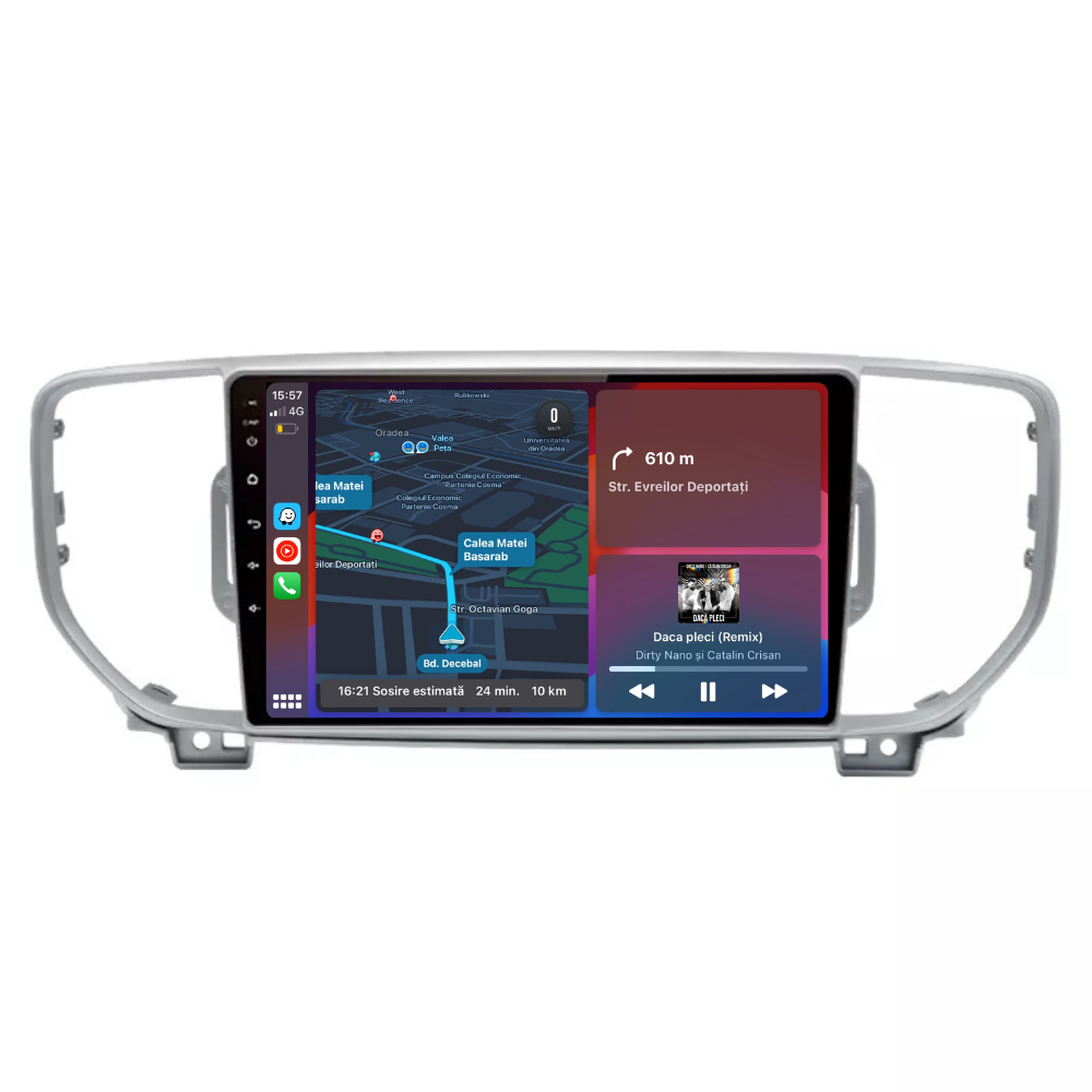 Navigatie Kia Sportage (2016-2021), Ecran 9 inch, Carplay, Android auto / Youtube Waze