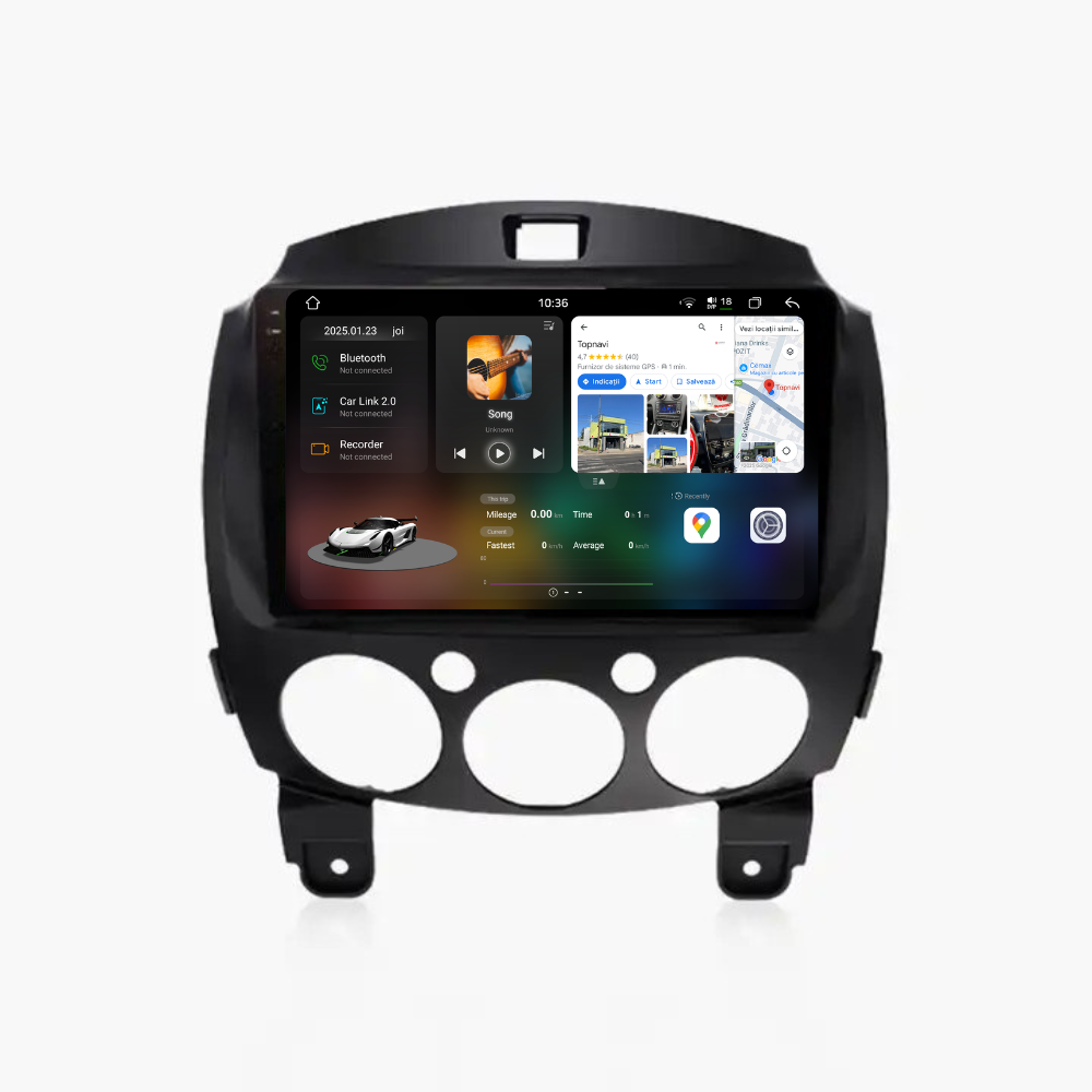 Navigatie Mazda 2 (2007-2014), Ecran 9 inch 2K, 12GB RAM 256GB, 8-core