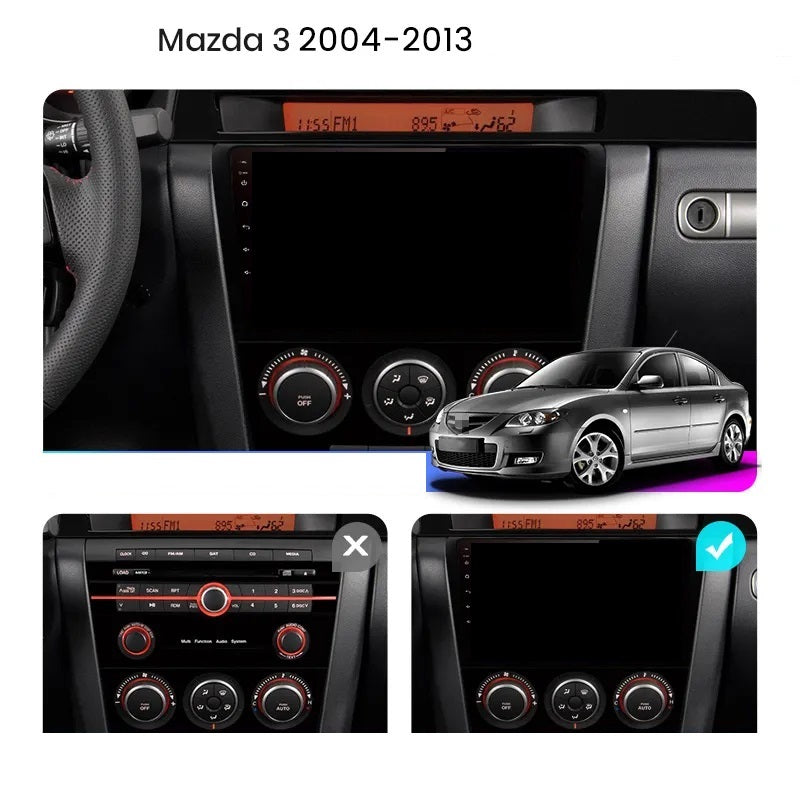 Navigatie Mazda 3 (2004-2008), Ecran 9 inch 2K, 12GB RAM 256GB, 8-core