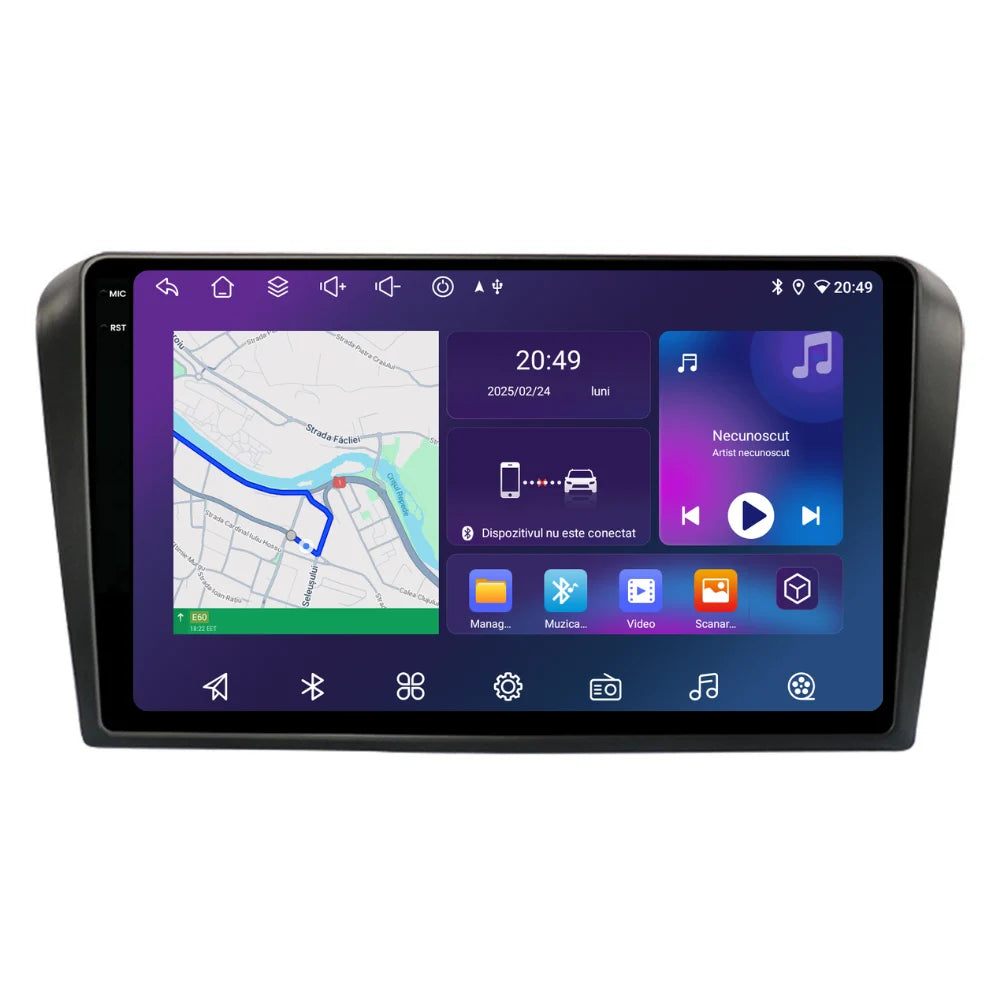 Navigatie Mazda 3 (2004-2008), Ecran 9 inch, 4GB RAM 64GB, 8-core