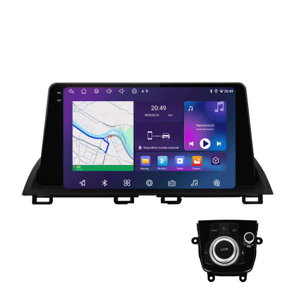 Navigatie Mazda 3 (2013-2017), Ecran 9 inch 2K, 6GB RAM 256GB, 8-core + joystick