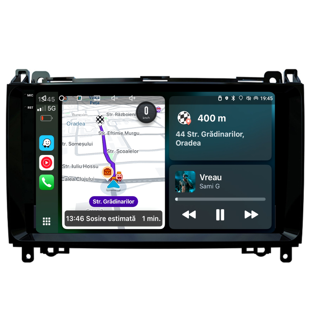 Navigație Mercedes A-Class W168 W169 (1997-2012), Android, Ecran 9 inch, 4GB RAM 64GB, 4-core