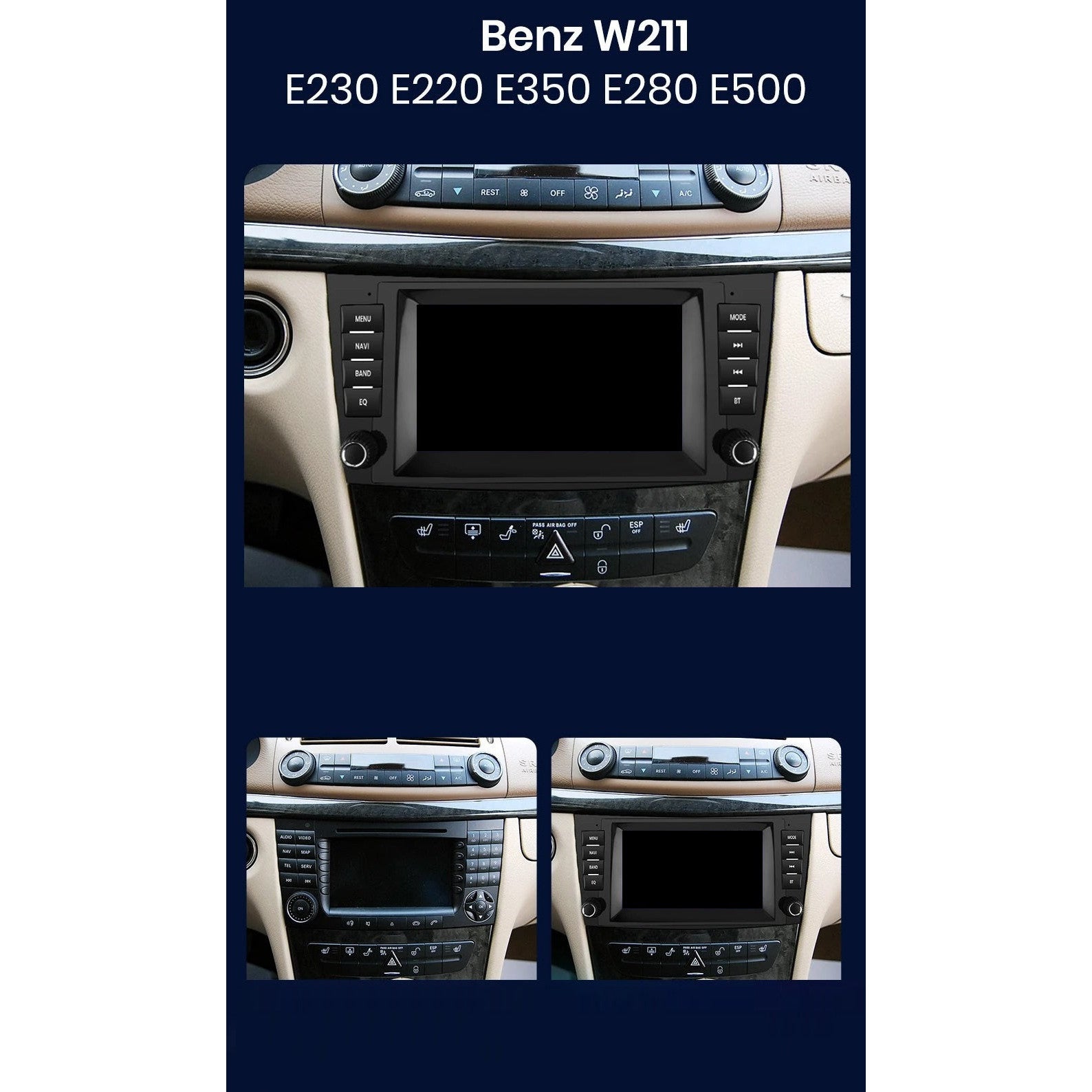 Navigatie Mercedes E-class w211 (2003-2009), Android, Ecran 7 inch, 2GB RAM 32GB