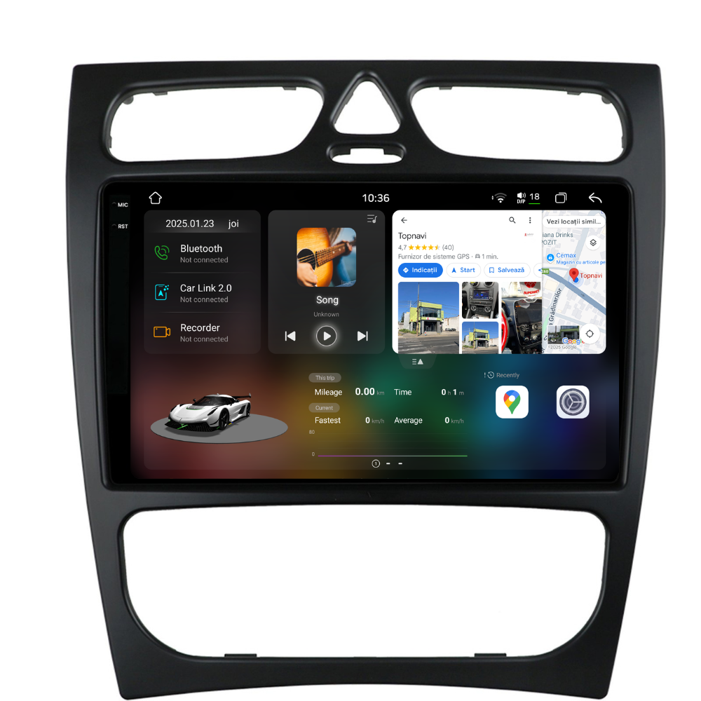 Navigație Mercedes C-Class w203 (2000-2005), Android, Ecran 9 inch 2K, 12GB RAM 256GB, 8-core