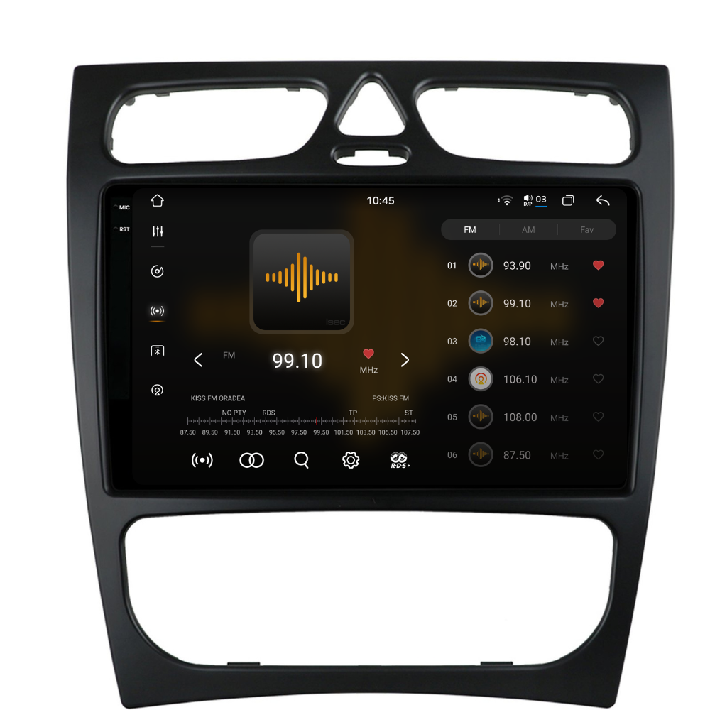 Navigație Mercedes C-Class w203 (2000-2005), Android, Ecran 9 inch 2K, 12GB RAM 256GB, 8-core