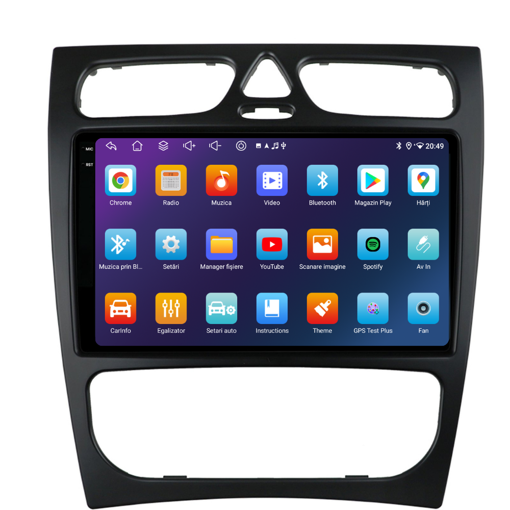 Navigație Mercedes C-Class w203 (2000-2005), Android, Ecran 9 inch, 6GB RAM 128GB, 8-core