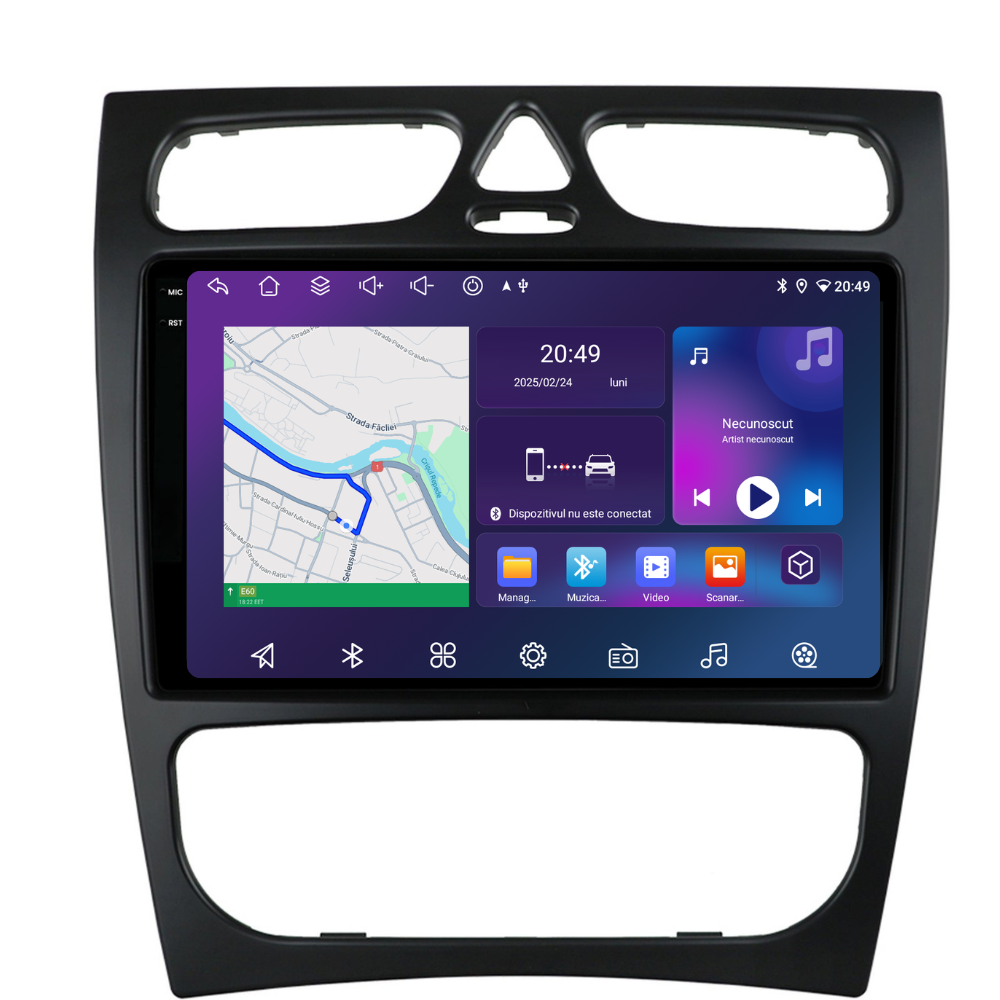 Navigație Mercedes C-Class w203 (2000-2005), Android, Ecran 9 inch, 6GB RAM 128GB, 8-core