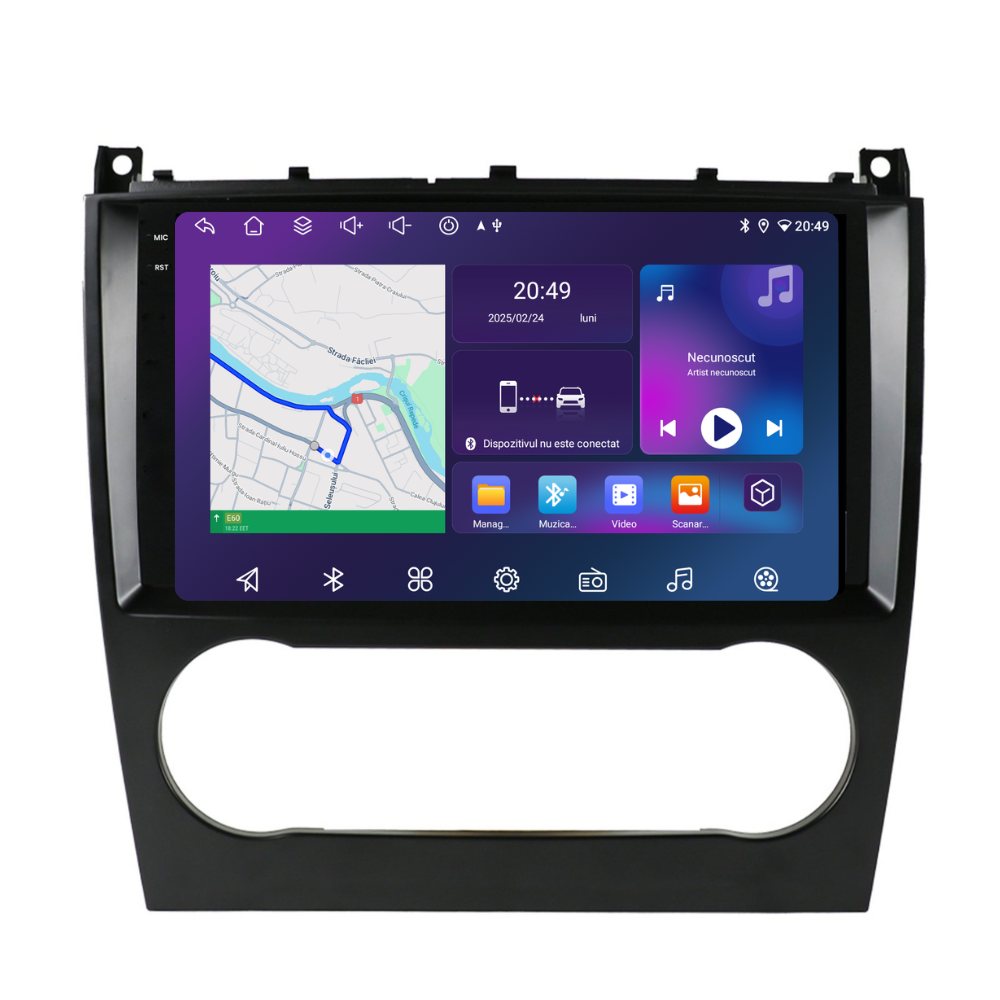 Navigație Mercedes C-Class w203 (2005-2009), Android, Ecran 9 inch, 6GB RAM 128GB, 8-core