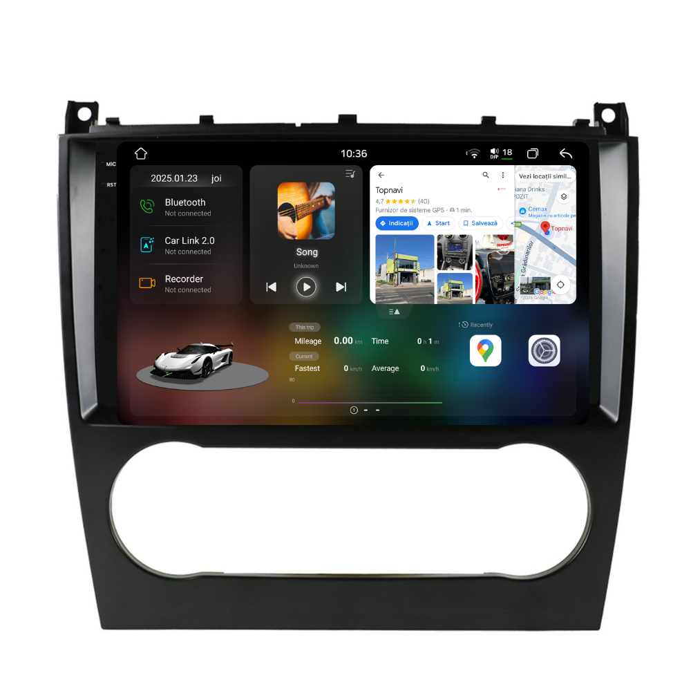 Navigație Mercedes C-Class w203 (2005-2009), Android, Ecran 9 inch 2K, 12GB RAM 256GB, 8-core