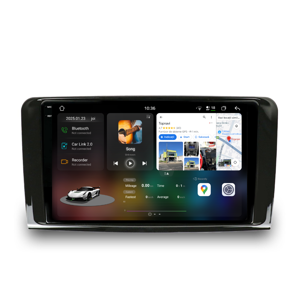 Navigatie Mercedes ML W164 (2005-2012), Android, Ecran 9 inch 2K, 12GB RAM 256GB, 8-core