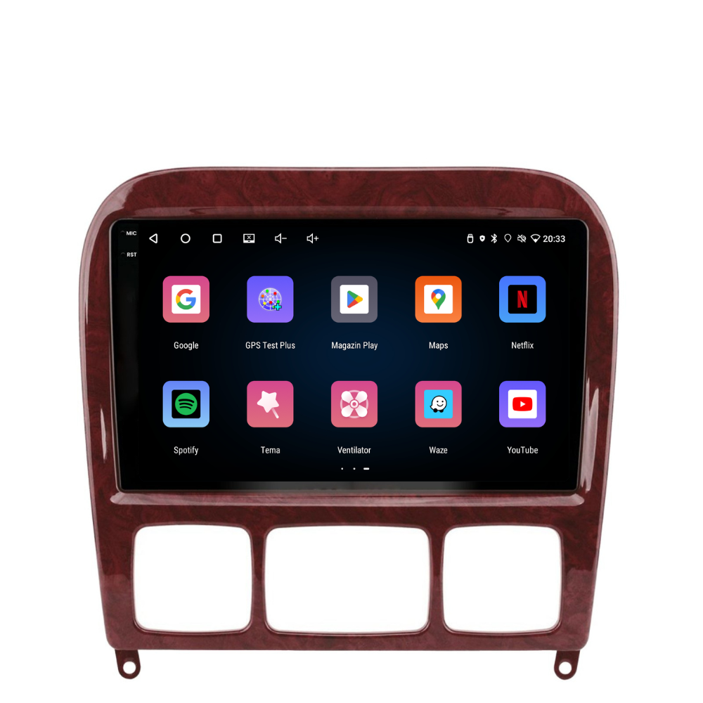 Navigație Mercedes S-Class W220 (1998-2005), Android, Ecran 9 inch, 4GB RAM 64GB, 4-core