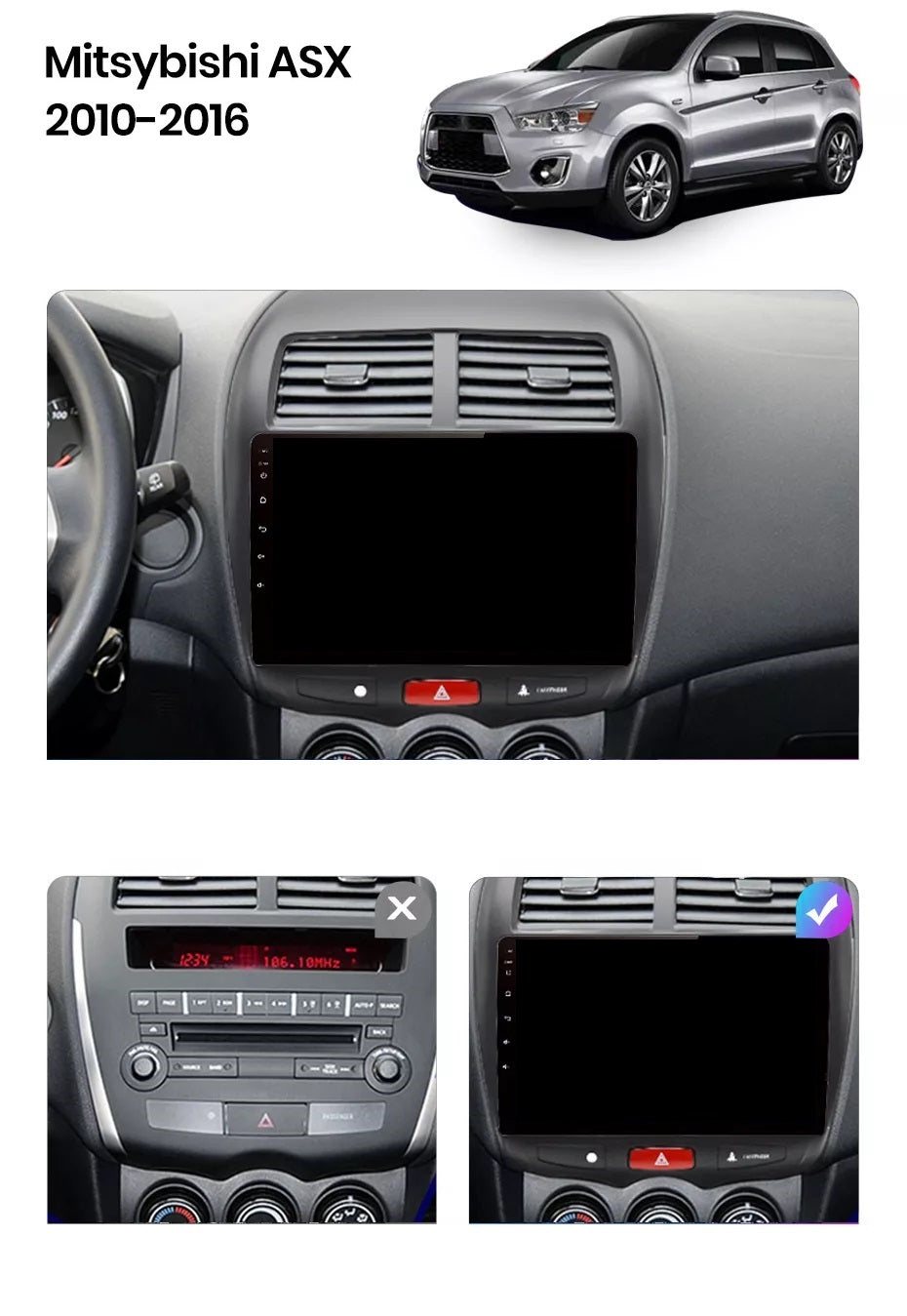 Navigatie Mitsubishi ASX (2010-2015), Ecran 2K, 4GB RAM 64GB, 8-core