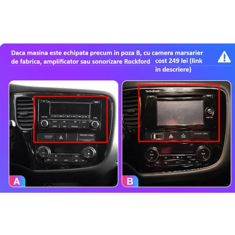 Navigatie Mitsubishi Outlander (2013-2022), Ecran 10 inch 2K, 12GB RAM 256GB, 8-core