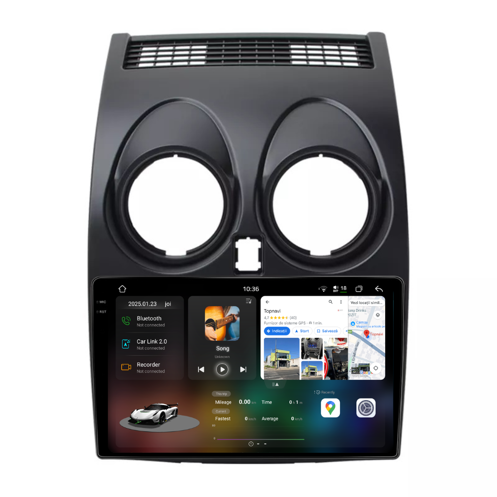 Navigatie Nissan Qashqai J10 (2006-2013), Ecran 9 inch 2K, 12GB RAM 256GB, 8-core