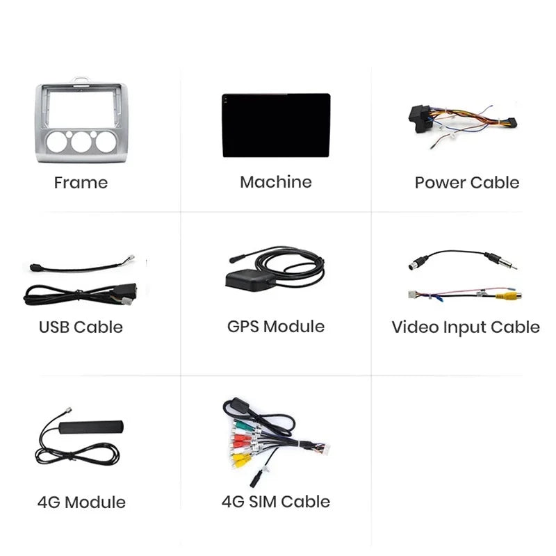 Navigatie Ford Focus 2004-2011, Android 13,Ecran 2K, 4GB RAM 64GB, Octa Core, carplay /android auto, rama argintiu AC