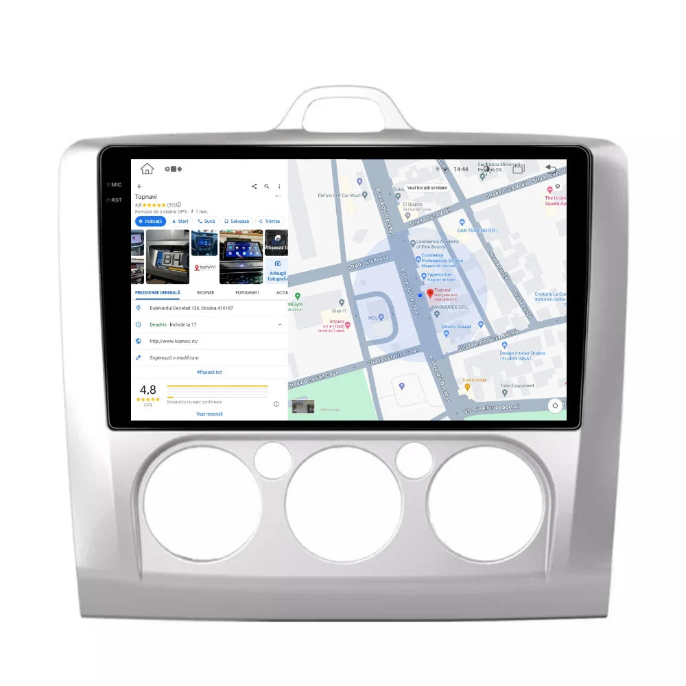 Navigatie Ford Focus 2004-2011, Android 13,Ecran 2K, 4GB RAM 64GB, Octa Core, carplay /android auto, rama argintiu AC