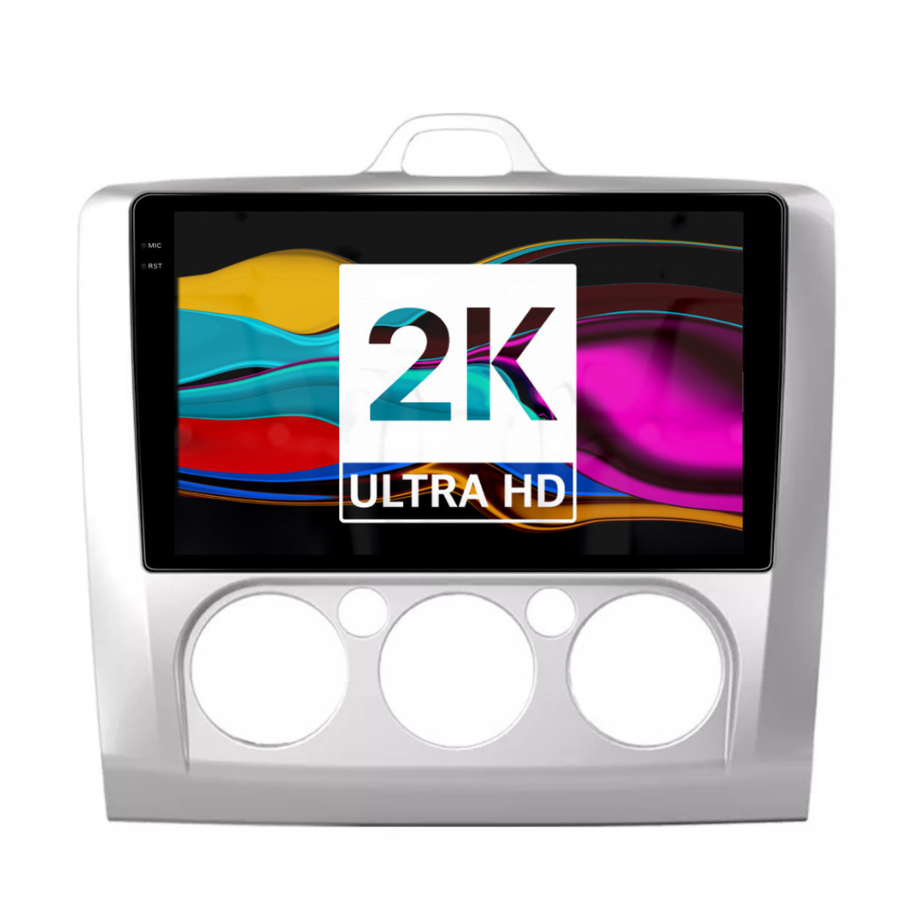 Navigatie Ford Focus 2004-2011, Android 13,Ecran 2K, 4GB RAM 64GB, Octa Core, carplay /android auto, rama argintiu AC