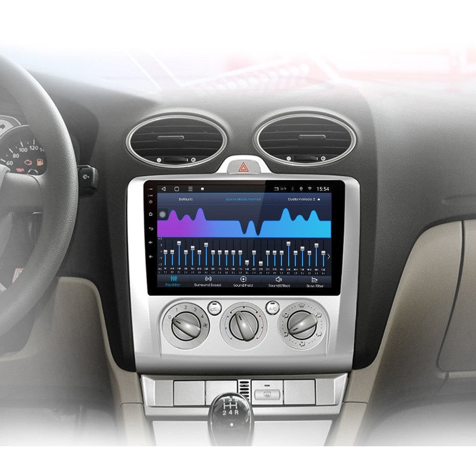 Navigatie Ford Focus 2004-2011, Android 13,Ecran 2K, 4GB RAM 64GB, Octa Core, carplay /android auto, rama argintiu AC