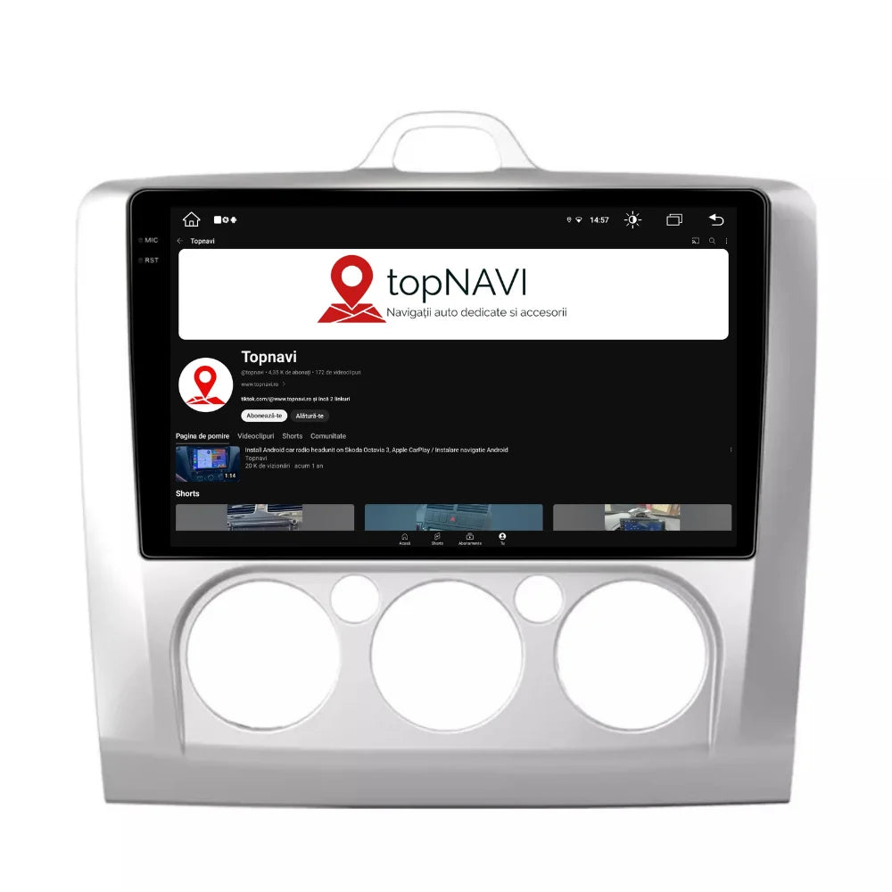 Navigatie Ford Focus 2004-2011, Android 13,Ecran 2K, 4GB RAM 64GB, Octa Core, carplay /android auto, rama argintiu AC