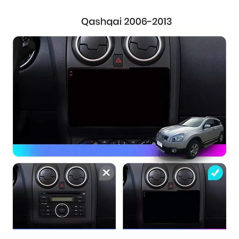 Navigatie Nissan Qashqai J10 (2006-2013), Ecran 9 inch, 6GB RAM 128GB, 8-core