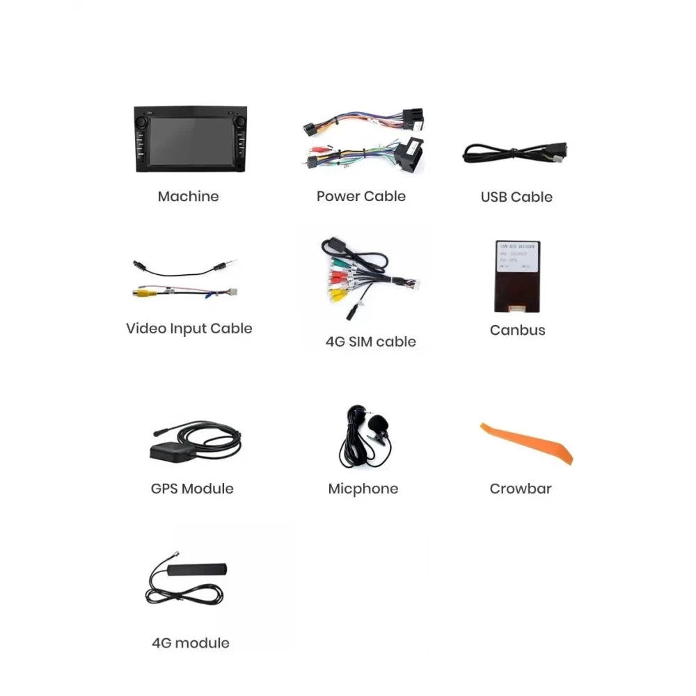 Navigatie Opel Combo (2002-2011), Android, Ecran 7 inch, 4GB RAM 64GB, negru