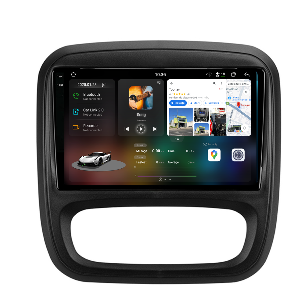 Navigatie Opel Vivaro (2014-2018), Android, Ecran 9 inch 2K, 12GB RAM 256GB, 8-core