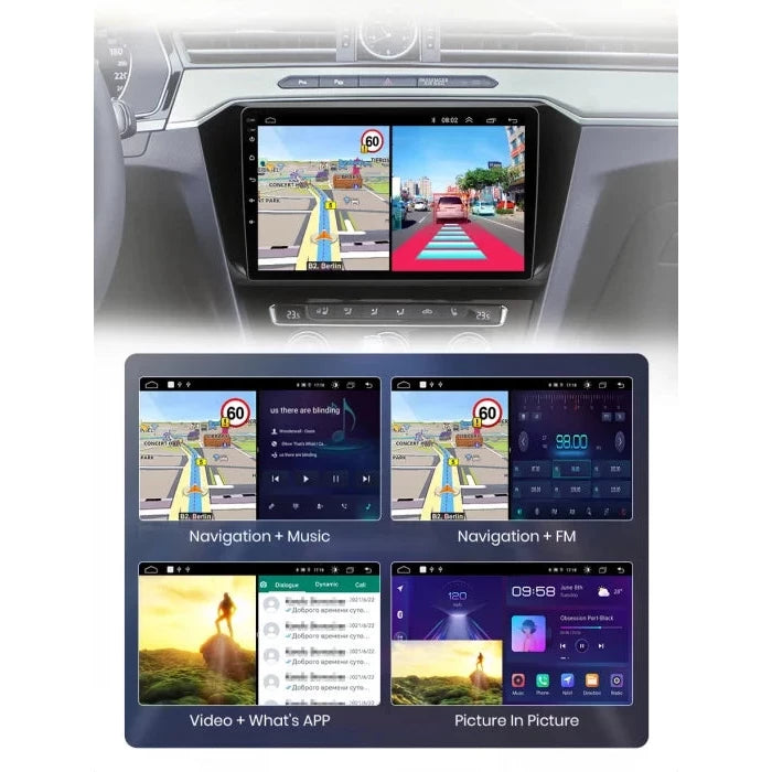 Navigatie passat B8 2015-2020, Android 12, 1GB RAM 32GB, google maps, waze, wifi, youtube, bluetooth