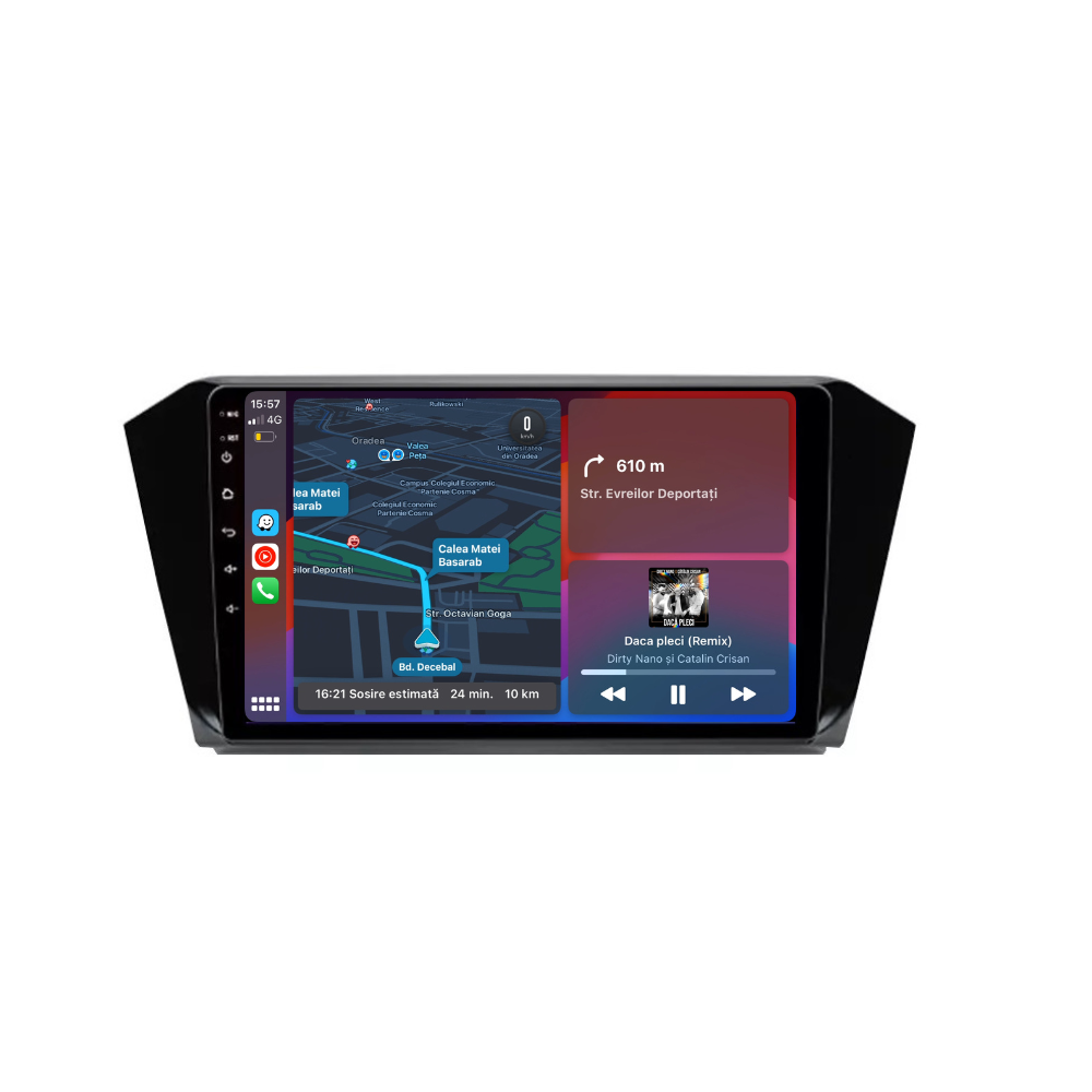 Navigatie passat B8 2015-2020, Android 12, 1GB RAM 32GB, google maps, waze, wifi, youtube, bluetooth