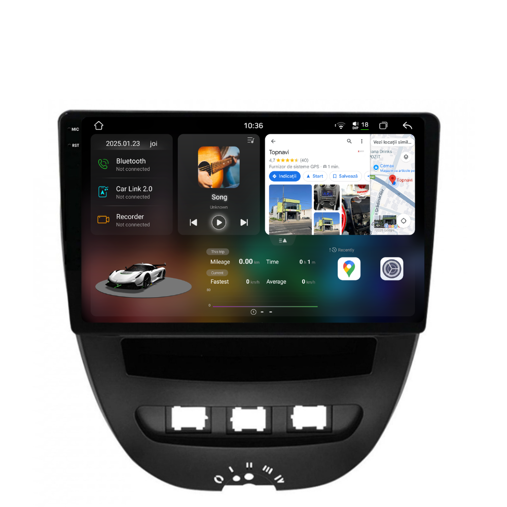 Navigatie Peugeot 107 (2005-2014), Ecran 10 inch 2K, 12GB RAM 256GB, 8-core