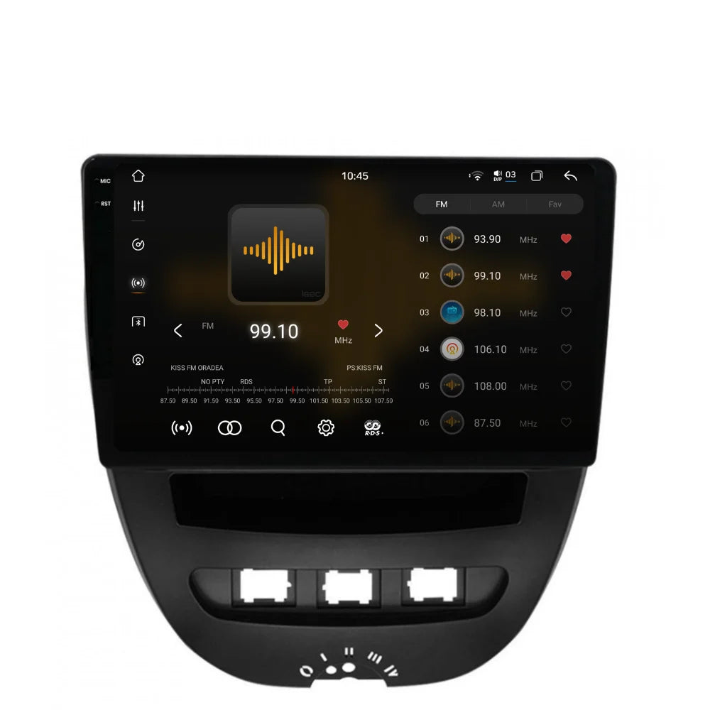 Navigatie Peugeot 107 (2005-2014), Ecran 10 inch 2K, 12GB RAM 256GB, 8-core