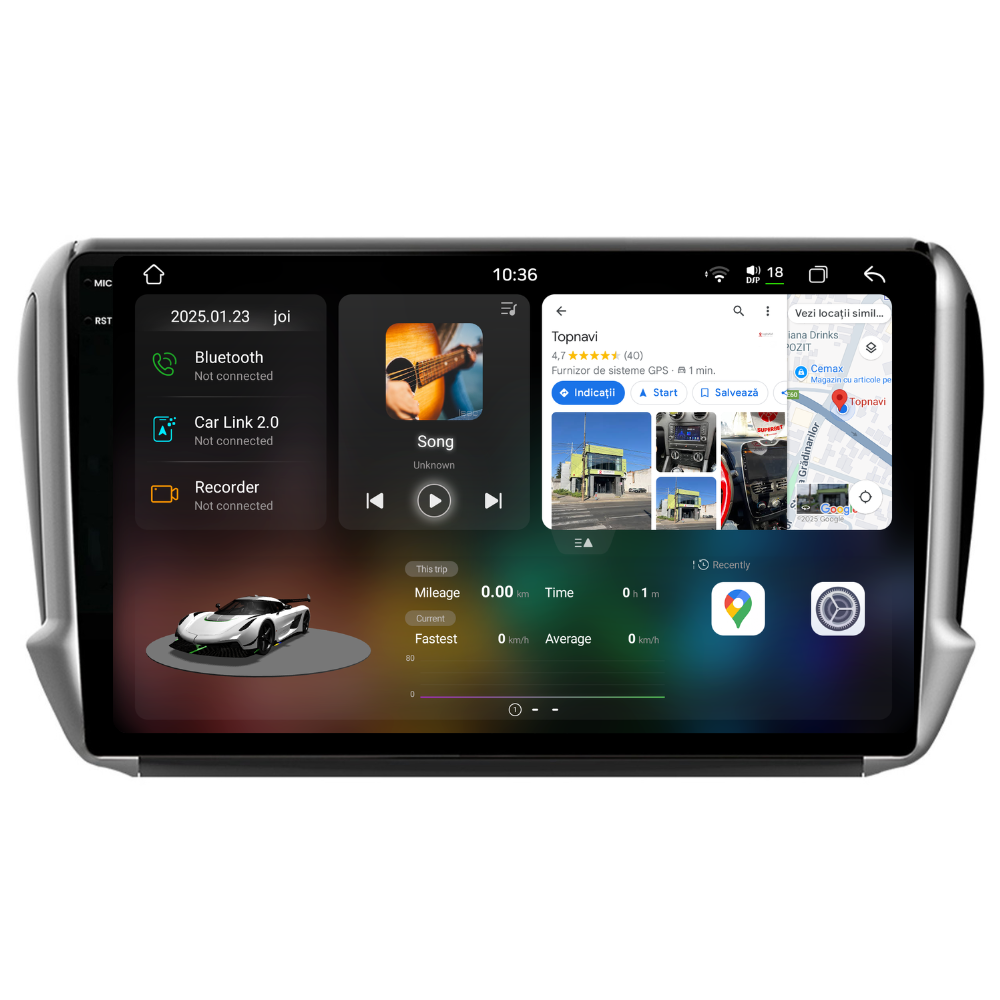 Navigatie Peugeot 2008 (2013-2017), Ecran 10 inch 2K, 12GB 256GB, 8-core