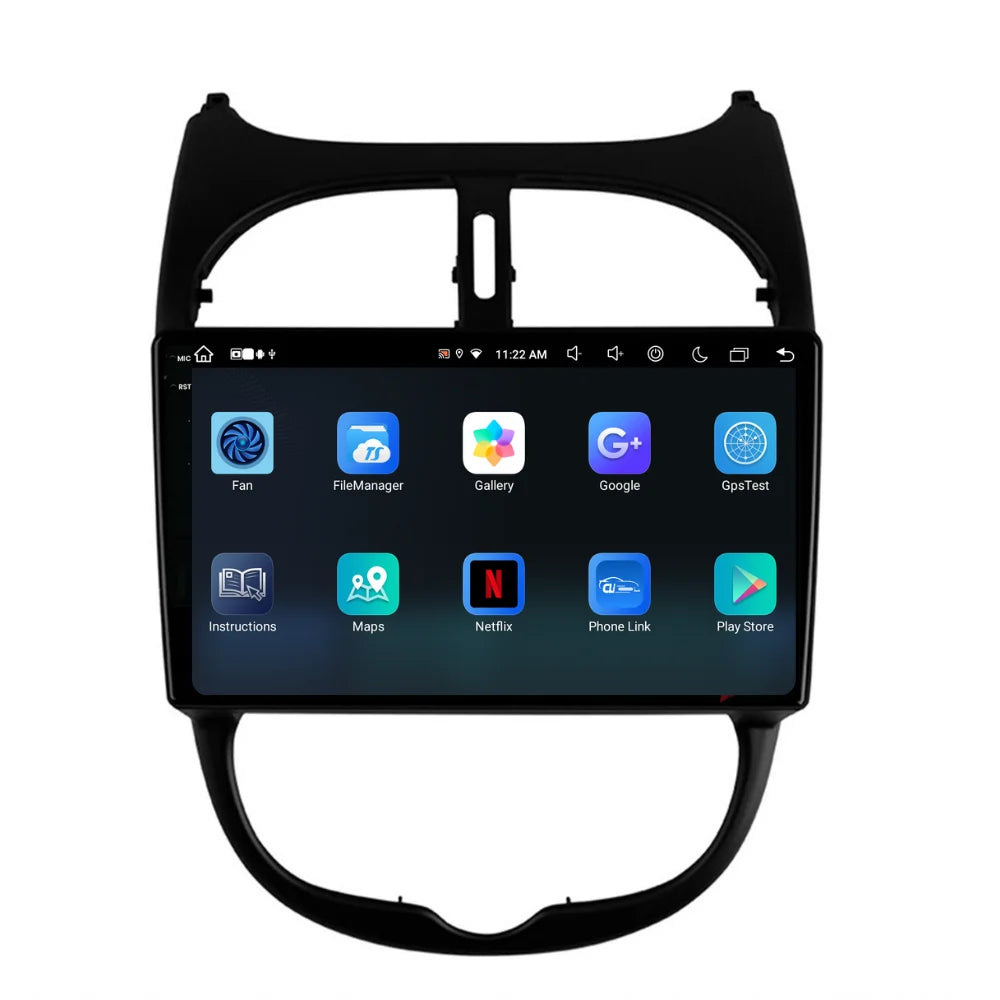 Navigatie Peugeot 206 (2001-2008), Ecran 9 inch, 8GB RAM 256GB, 8-core