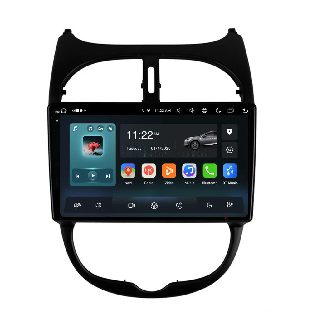 Navigatie Peugeot 206 (2001-2008), Ecran 9 inch, 8GB RAM 256GB, 8-core