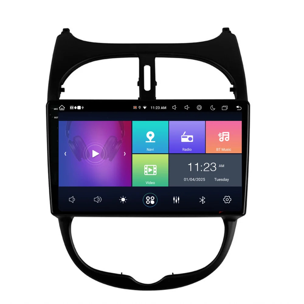 Navigatie Peugeot 206 (2001-2008), Ecran 9 inch, 8GB RAM 256GB, 8-core