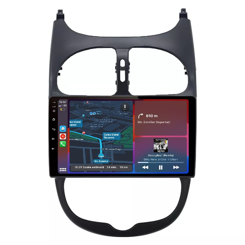 Navigatie Peugeot 206 (2001-2008), Ecran 9 inch, 1GB RAM 32GB