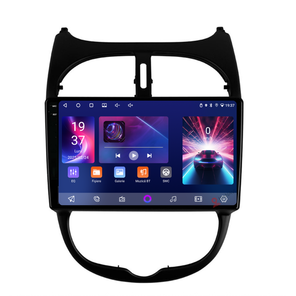 Navigatie Peugeot 206 (2001-2008), Ecran 9 inch, 2GB RAM 32GB