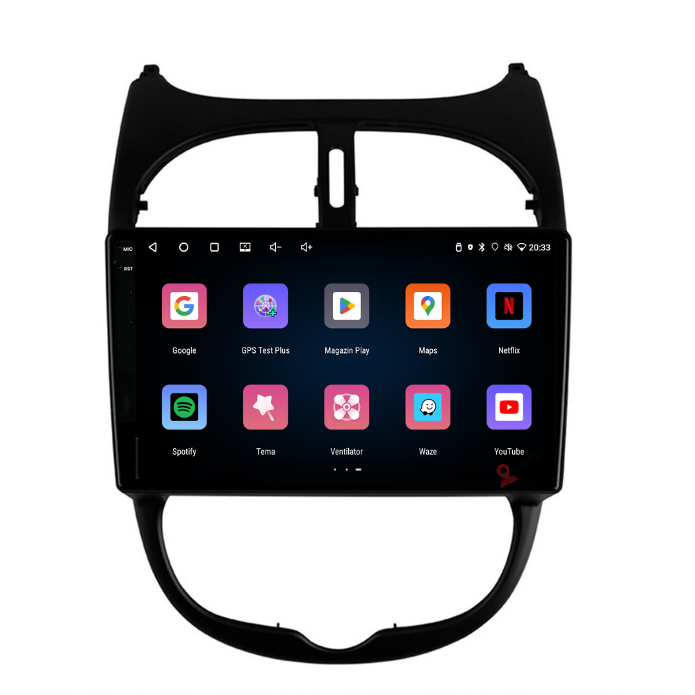 Navigatie Peugeot 206 (2001-2008), Ecran 9 inch, 2GB RAM 32GB