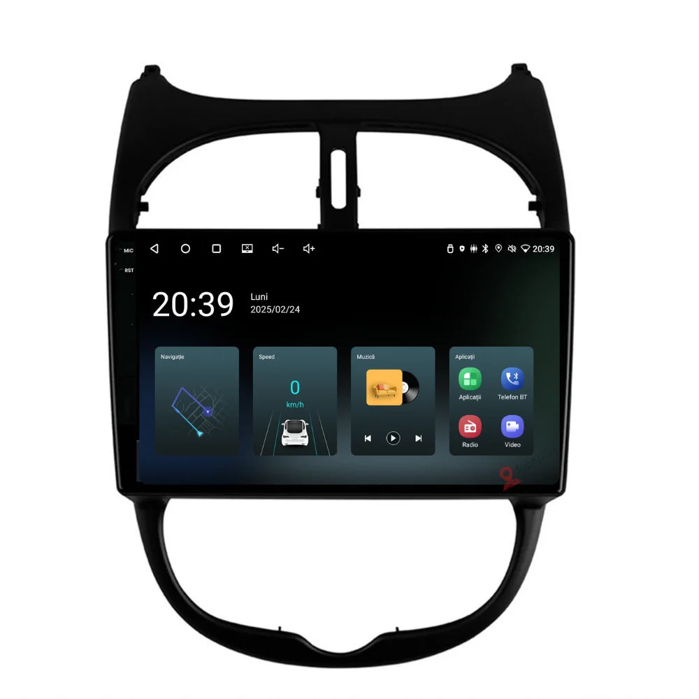 Navigatie Peugeot 206 (2001-2008), Ecran 9 inch, 4GB RAM 64GB, 4-core