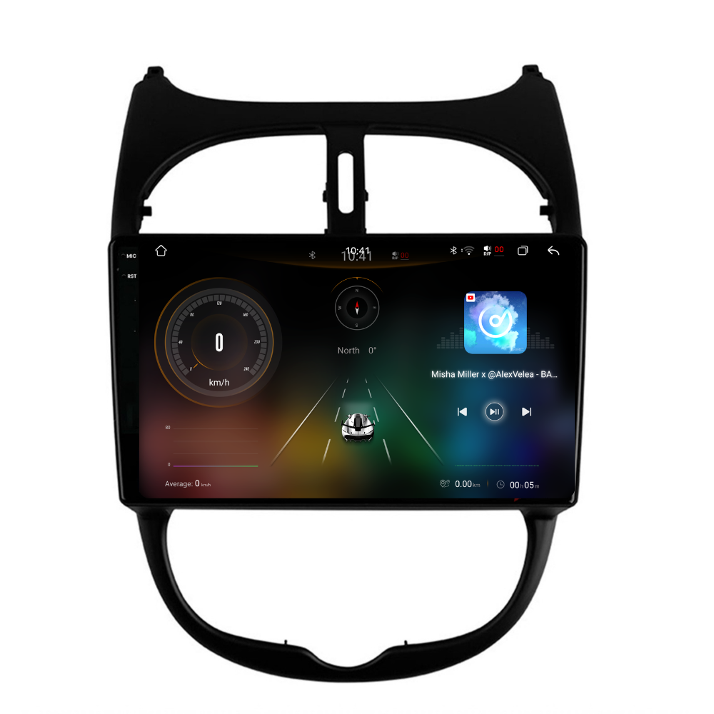Navigatie Peugeot 206 (2001-2008), Ecran 9 inch 2K, 12GB RAM 256GB, 8-core